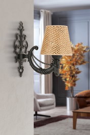 Opviq Lámpara de pared Gloria Hazeran - Natural, Negro
